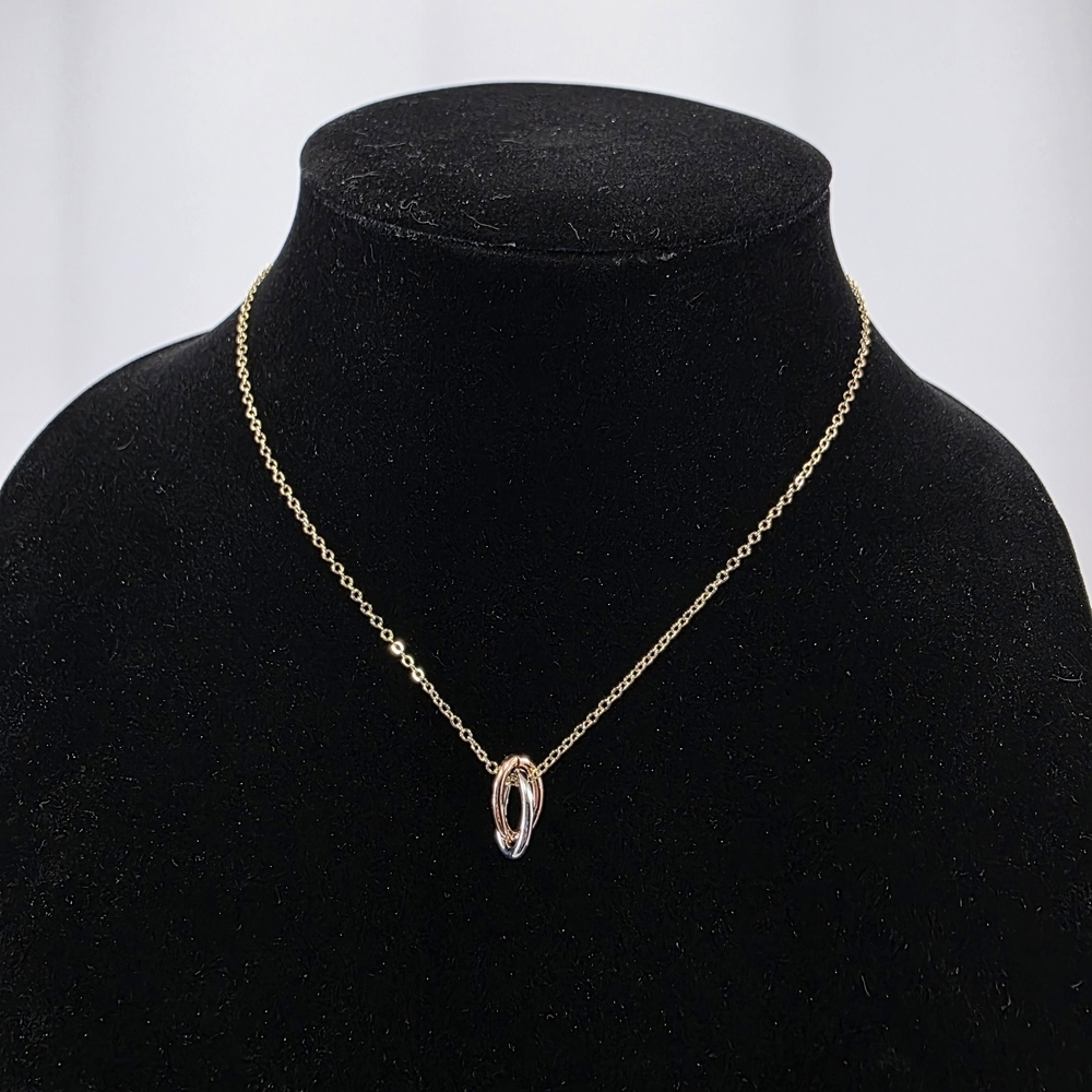 Elegant Gold Plated Necklace with Interlocking Rings